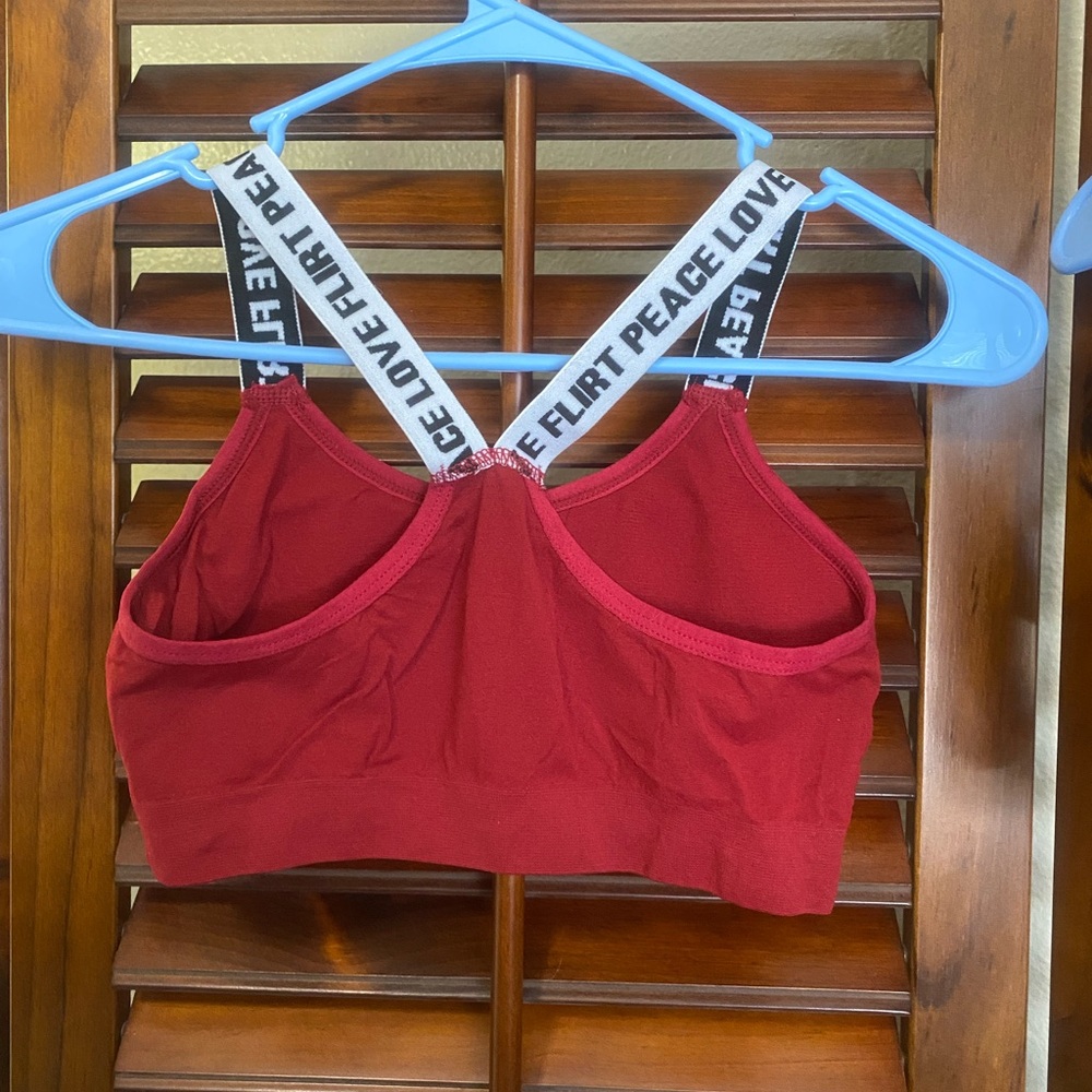 Red sports bra